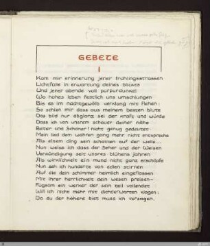 Gebete : [SW IX: hH6]; [SW IX, S. 37-40/146-148] / Geschrieben von Georg Peter Landmann