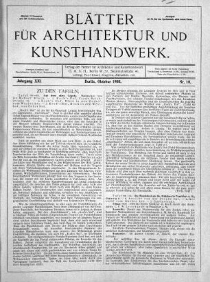 No. 10, Oktober 1908