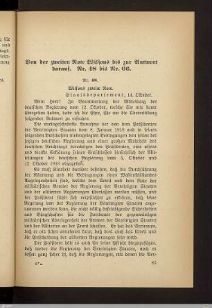 Wilsons zweite Note
