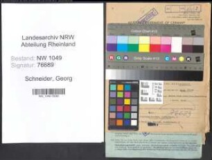 Entnazifizierung Georg Schneider , geb. 20.05.1893 (Angestellter)