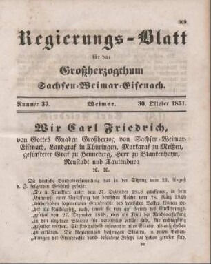 Nr. 37 : 30. Oktober 1851