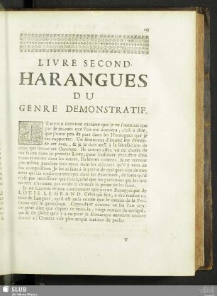 Livre Second. Harangues Du Genre Demonstratif