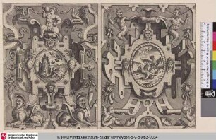 [Zwei Kartuschen mit Perseus und Andromeda und Prometheus]