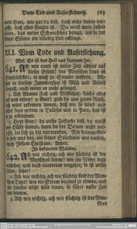 XLI. Vom Tode und Auferstehung
