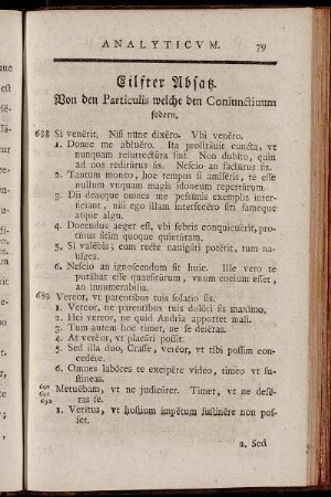 Eilfter Absatz. Von den Particulis welche den Coniunctivum fodern. - Zwölfter Absatz. Von der Syntaxi des Infinitivi.