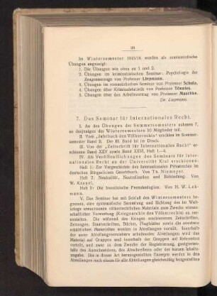 7. Das Seminar für Internationales Recht.