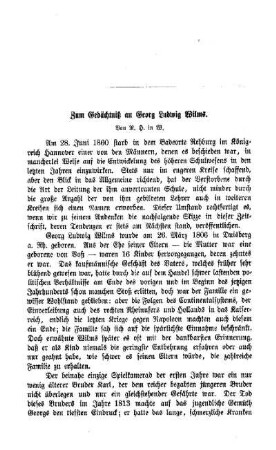 Zum Gedächtniß an Georg Ludwig Wilms