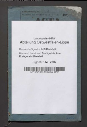 Erblasser: Kersting tom Broke, Heinrich: Testament