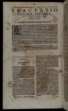 Tractatio Decima Septima, Et Septima De Censuris. De Suspensione, quæ secunda Censuræ species est.