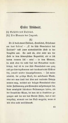[I.] Gefühle des Daseins