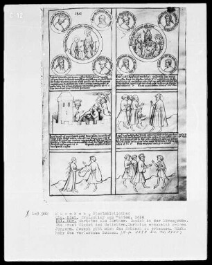 Evangeliar aus Metten — Zwei neutestamentliche Szenen mit ihren alttestamentarischen Typen in sechs Feldern, Folio 88recto