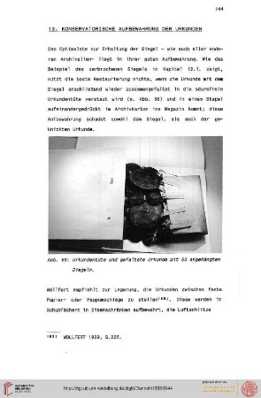 13. Konservatorische Aufbewahrung der Urkunden