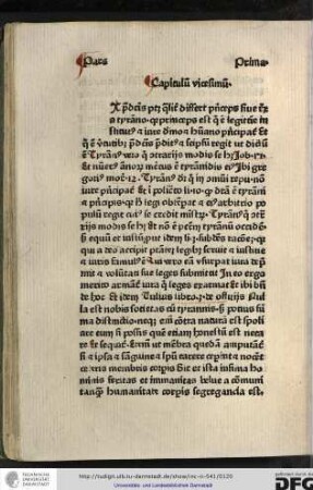 [E]x predictis patet qualiter differt princeps sive rex a tyranno, quia princeps est qui est legittime institutus...