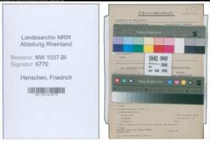 Entnazifizierung Friedrich Henschen , geb. 30.05.1895 ()