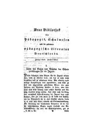 Ueber den Nutzen und Schaden der Schauspielübungen für die Jugend