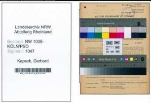 Entnazifizierung Gerhard Kapsch , geb. 05.11.1908 (Monteur)