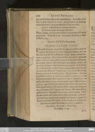 Epist. XXXVI. Bruxellam. Ioanni Garciae Pazio.
