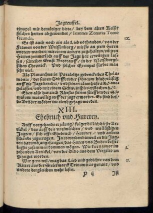 XIII. Ehebruch und Hurerey.