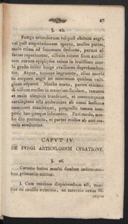 Caput IV. De Fungi Articulorum Curatione.
