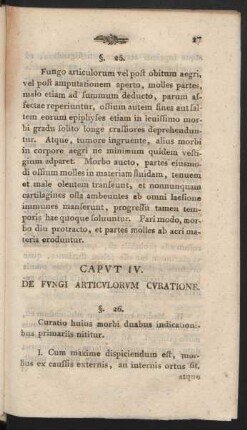 Caput IV. De Fungi Articulorum Curatione.