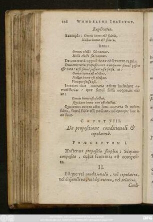Caput VIII. De propositione conditionali & copulativâ.