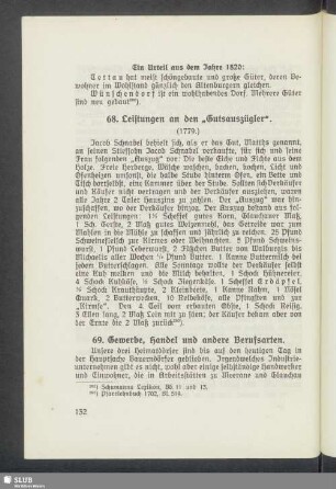 68. Leistungen an den "Gutsauszügler"