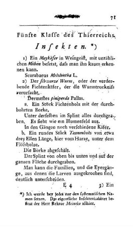 Fünfte Klasse des Thierreichs. Insekten.