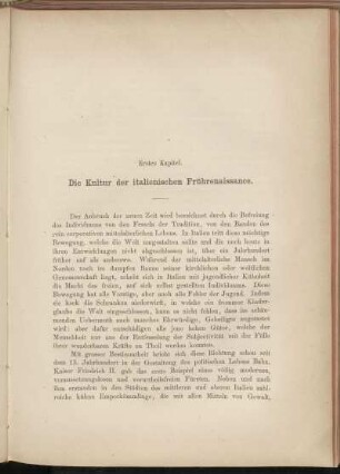 Erstes Kapitel. Die Kultur der italienischen Frührenaissance.