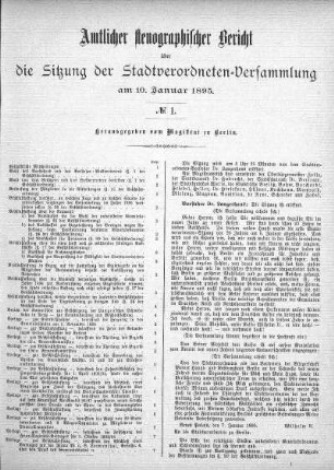No. 1, 10. Januar 1895