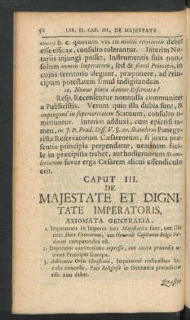 Caput. III. De Majestate Et Dignitate Imperatoris