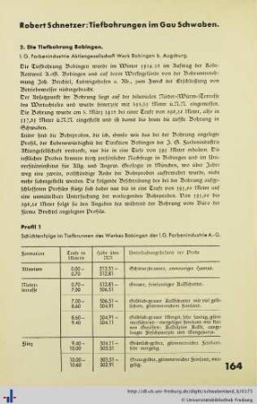 Tiefbohrungen im Gau Schwaben. 2. Die Tiefbohrung Bobingen.