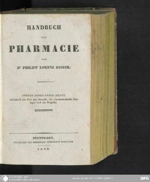2,2: Enthaltend den Rest der Botanik, die pharmaceutische Zoologie und das Register