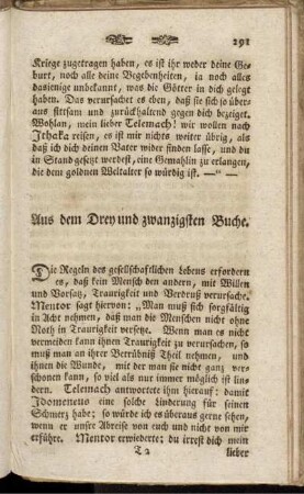 Aus dem Drey und zwanzigsten Buche. - Aus dem Vier und zwanzigsten Buche.