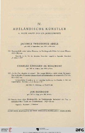 IV. Ausländische Künstler