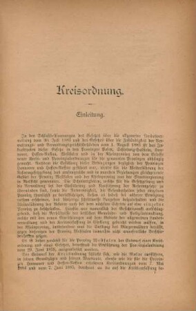 I. Kreisordnung für die Provinz Westfalen.
