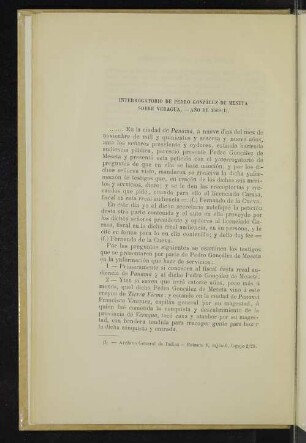 Interrogatorio de Pedro González de Meseta sobre Veragua. - Año de 1569 (1).