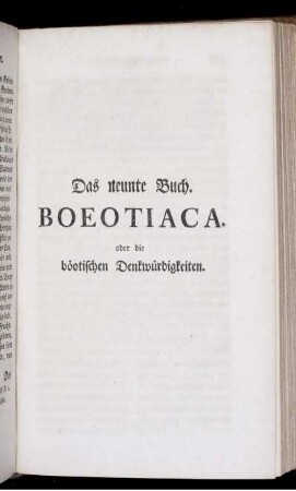 Das neunte Buch. Boeotiaca. oder die böotischen Denkwürdigkeiten.