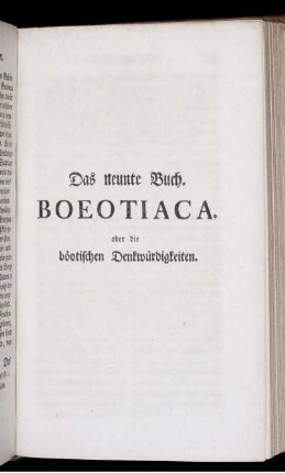 Das neunte Buch. Boeotiaca. oder die böotischen Denkwürdigkeiten.