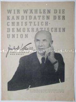 Illustrierter Sonderdruck der CDU zu den Gemeindewahlen 1946 in der Sowjetischen Besatzungszone