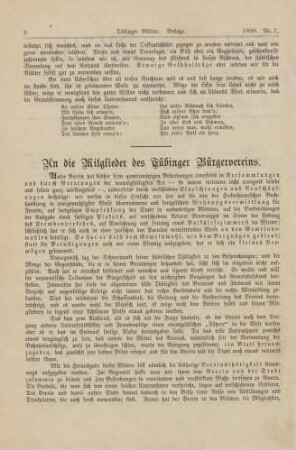 2-3 An die Mitglieder des Tübinger Bürgervereins