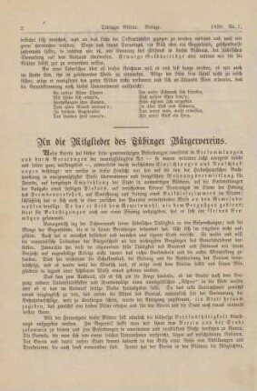2-3 An die Mitglieder des Tübinger Bürgervereins