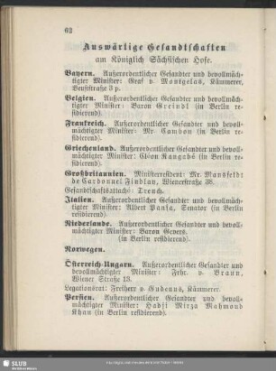 Auswärtige Gesandtschaften