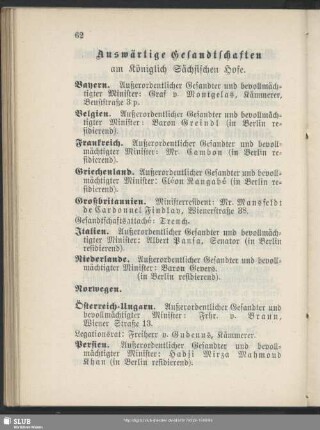 Auswärtige Gesandtschaften
