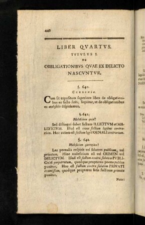 442-467, Titvlvs I. De Obbligationibus Qvae Ex Delicto Nascvntvr. Titvlvs II. De Vi Bonorvm Raptorvm. Titvlvs III. De Lege Aqvilia. Titvlvs IV. De Inivriis. Titvlvs V. De Obligationibvs Qvae Qvasi Ex Delicto Nascvntvr. Titvlvs VI. De Actionibvs.