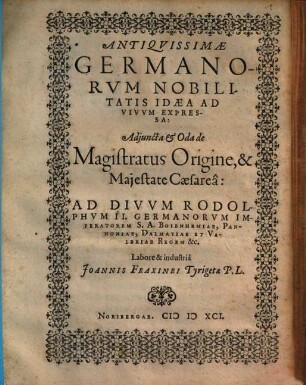 Antiquissimae Germanorum Nobilitatis Idaea Ad Vivum Expressa