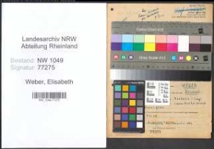 Entnazifizierung Elisabeth Weber , geb. 24.11.1899 (Lehrerin)