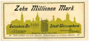 Geldschein / Notgeld, 10 Millionen Mark, 23.8.1923