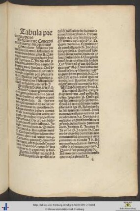 Tabula presentis operis