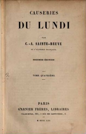Causeries du lundi, 4