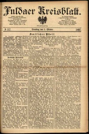 Ausgabe vom Dienstag, den 05. Oktober 1897.